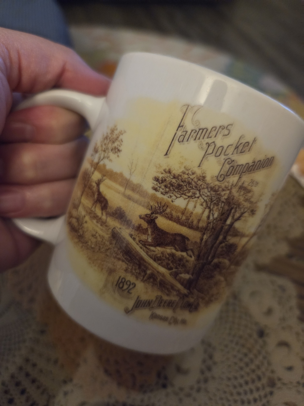John Deere White and Brown Ceramic 'Farmers Pocket Companion' Mug